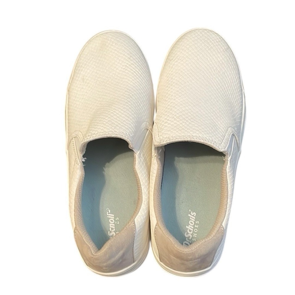 Dr. Scholl's Women's White‎ Time Off Slip On Faux Leather Sneakers Size 9M